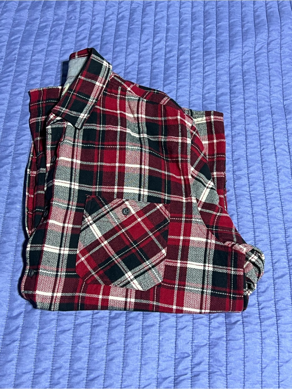 Wrangler Red Black Cream Plaid Button-Up Shirt long sleeve L